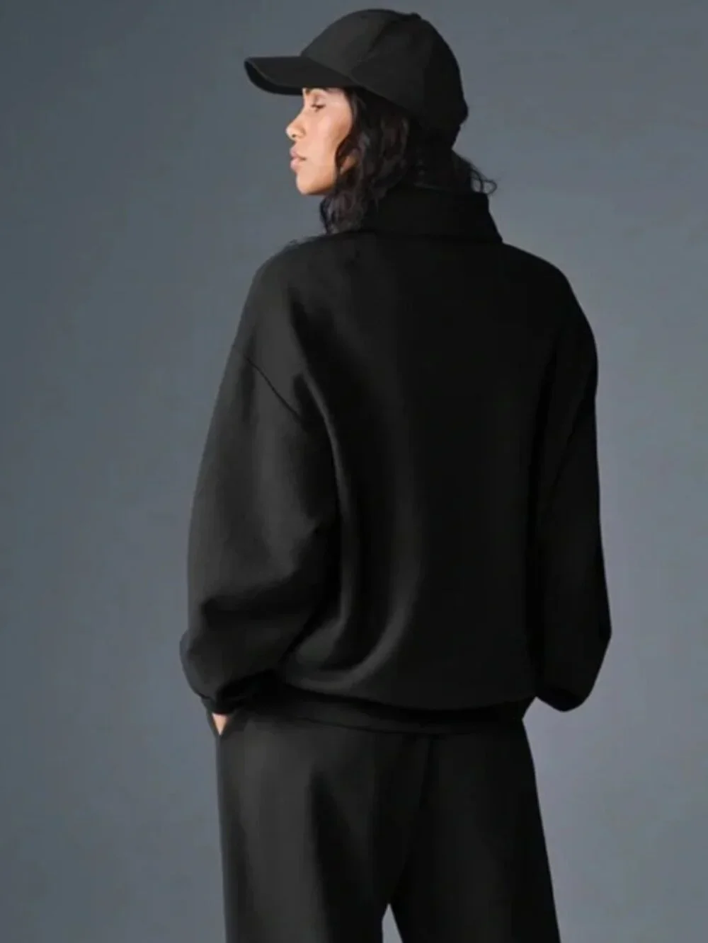 ALO Accolade Quarter-Zip Pullover Black Size XS-Medium NWT